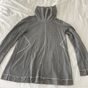 Striped Dark Gray Women's turtleneck Tunic Sweater